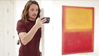 Stepson blackmails Nina Elle to fuck him